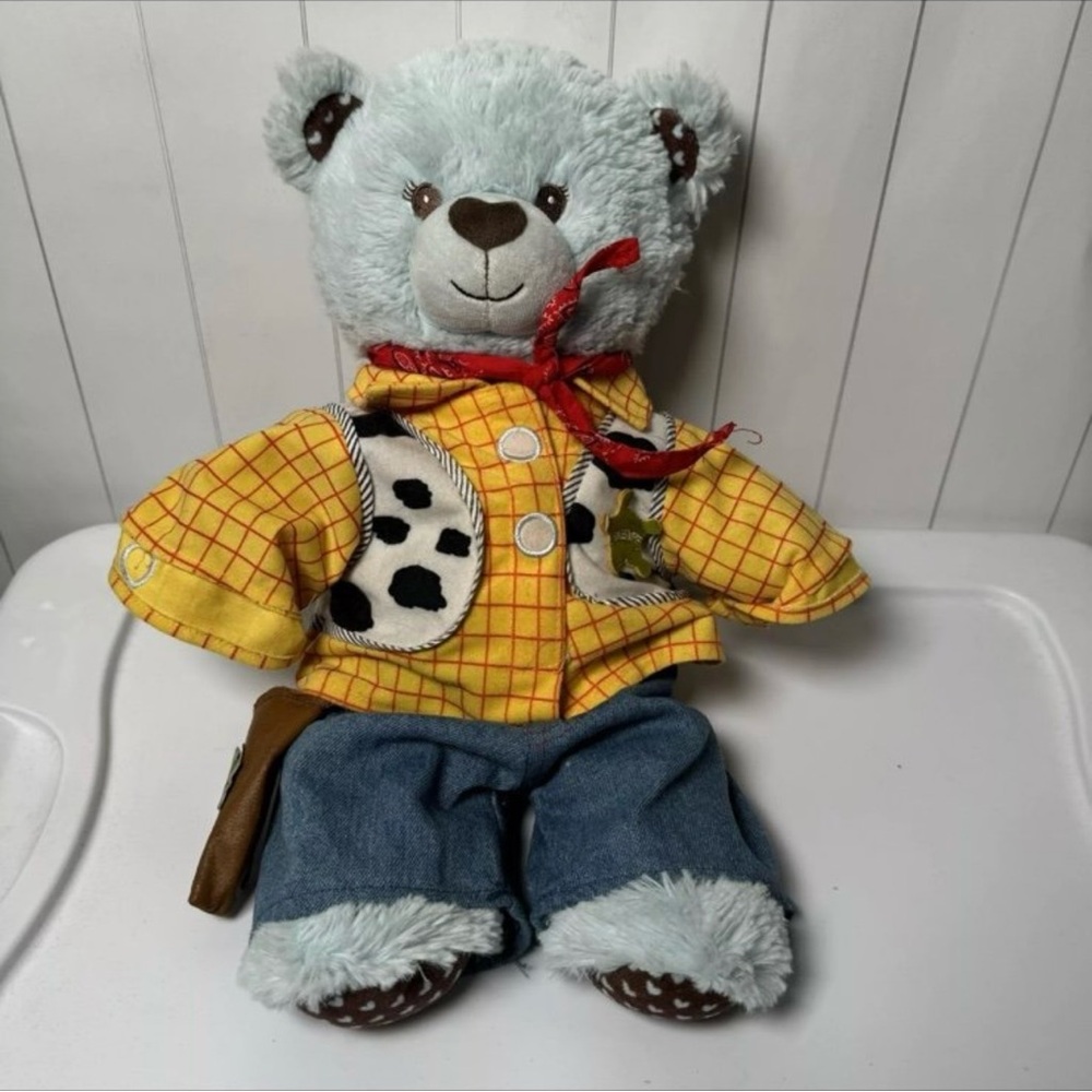 Build‎ A Bear 2012 Retired Blue Hearts Bear in Toy Story’s Sheriff Woody Outfit